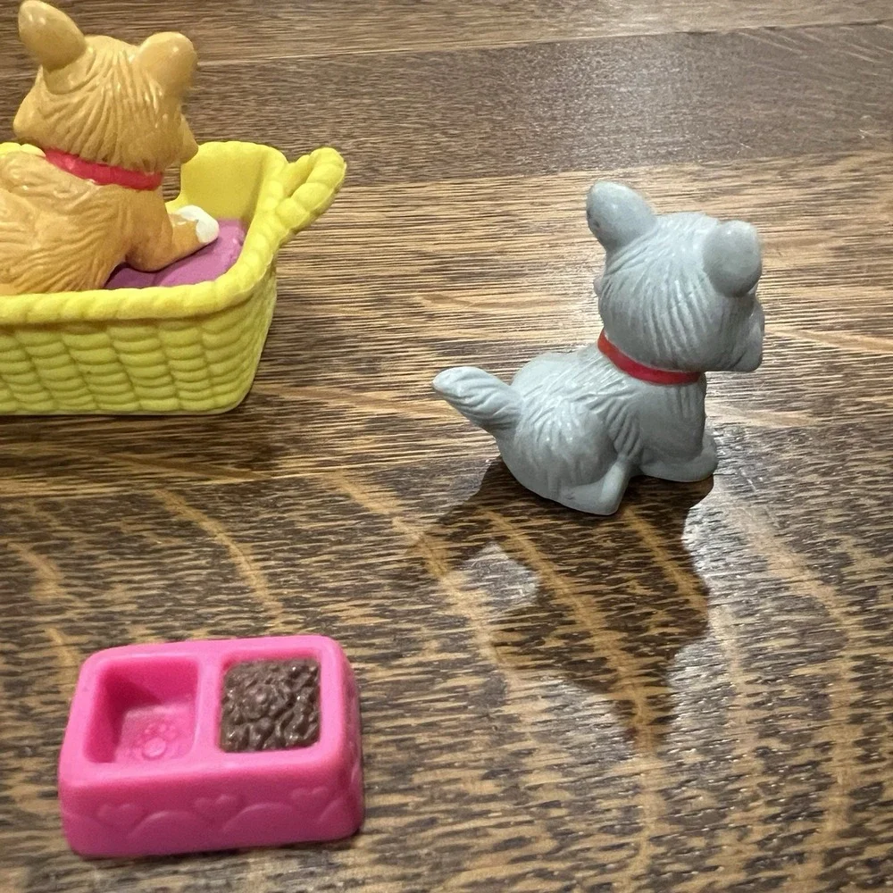 VTG 90s Jasman My Precious Pets Lot with Cat Bed, 4 Cats, Saucer Of Milk, Bowl